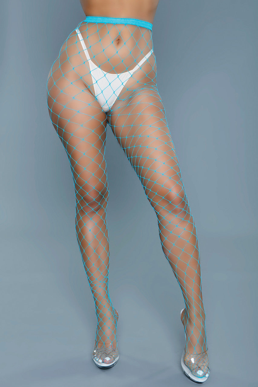 Oversized Fishnet Pantyhose Turquoise