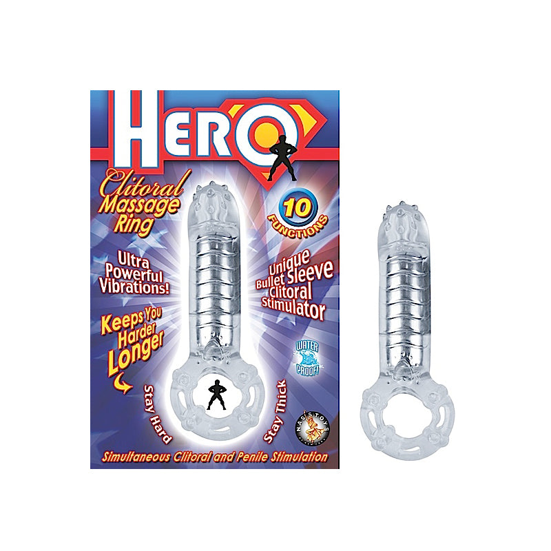 Hero Cockring & Clitoral Massager (Clear)