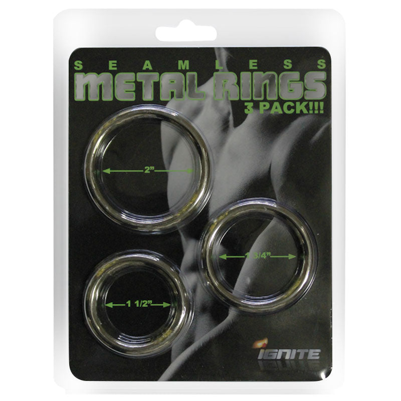 SI 3 Pack Seamless Metal Rings 2, 1.75, And 1.5 Inch