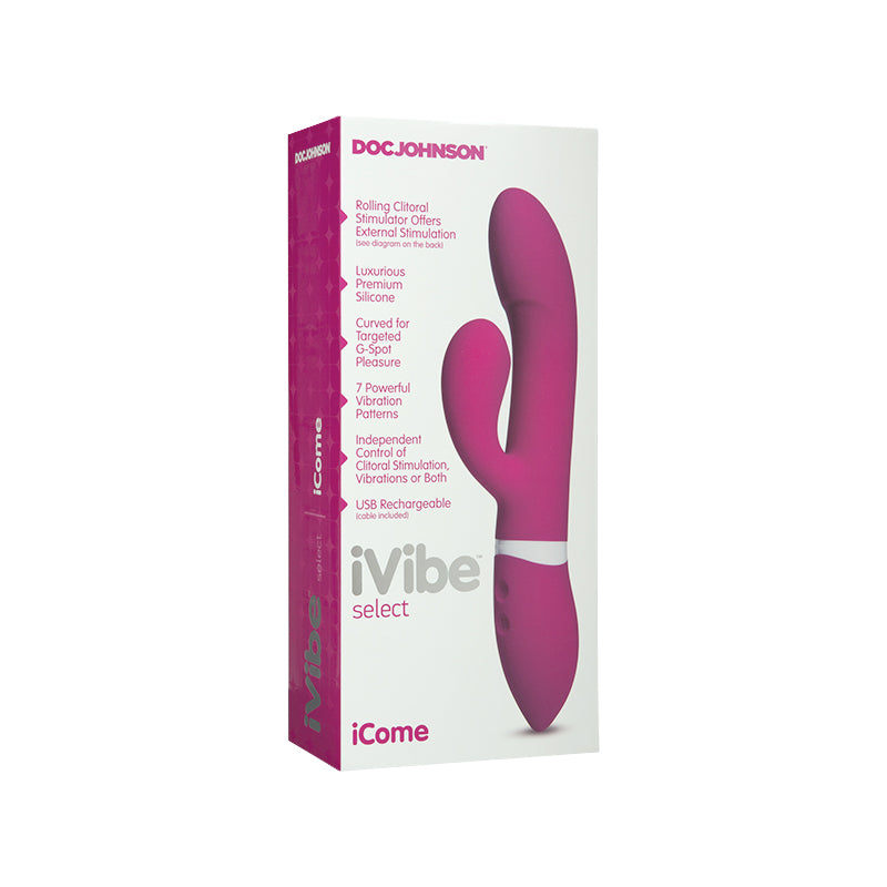 iVibe Select iCome With Rolling 2 Function Clitoral Stimulator Silicone Waterproof Pink