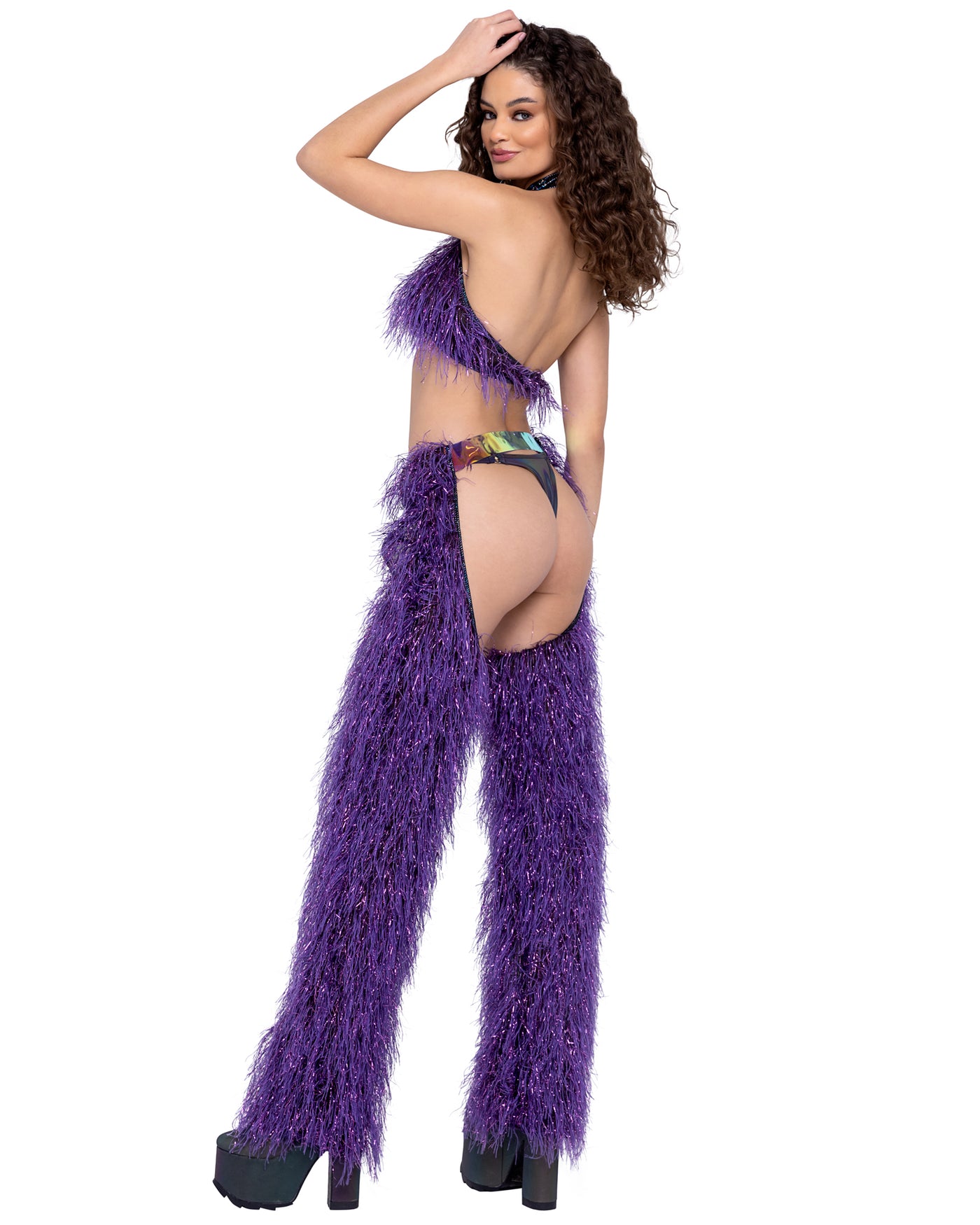 Faux-Fur Chaps with Belt