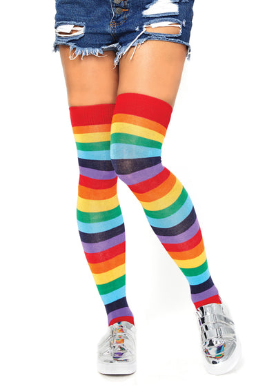 Lycra Acrylic Rainbow Thigh High