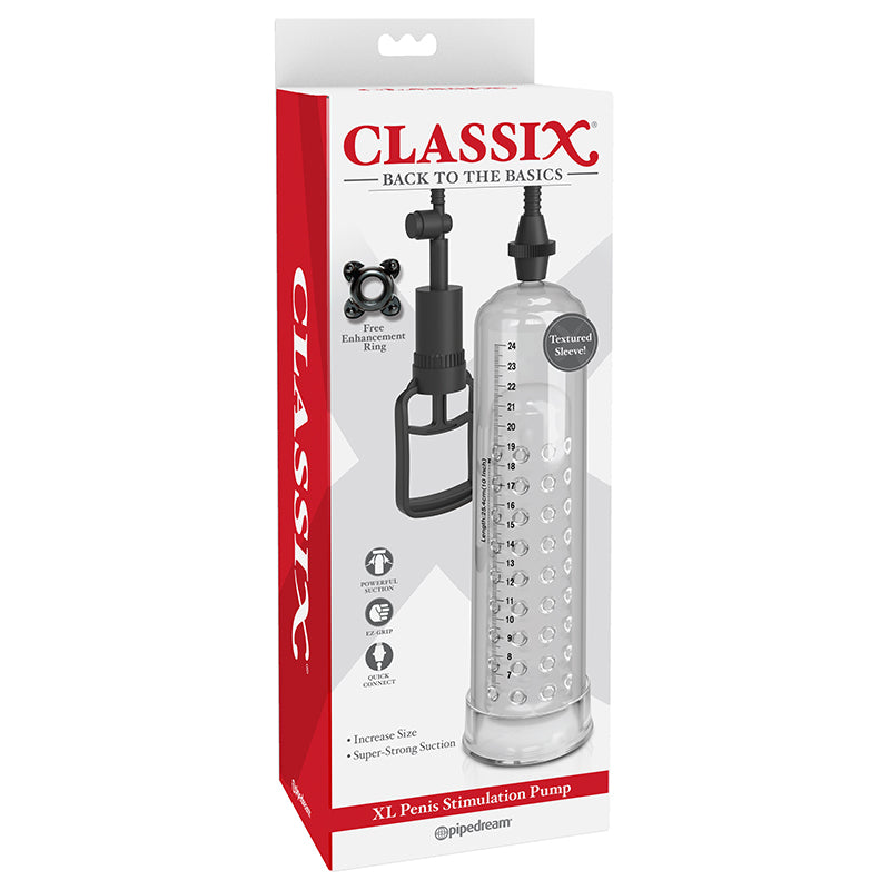 Pipedream Classix XL Penis Stimulation Pump Clear/Black