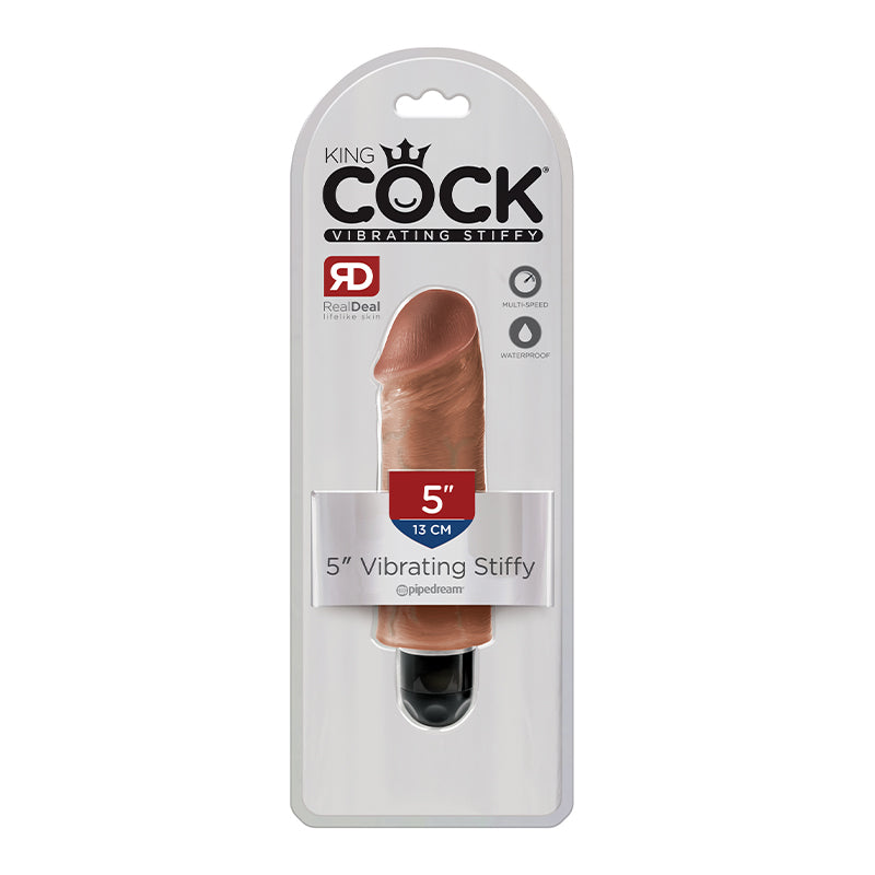 Pipedream King Cock 5 in. Vibrating Stiffy Realistic Dildo Tan