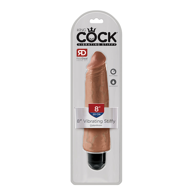 Pipedream King Cock 8 in. Vibrating Stiffy Realistic Dildo Tan