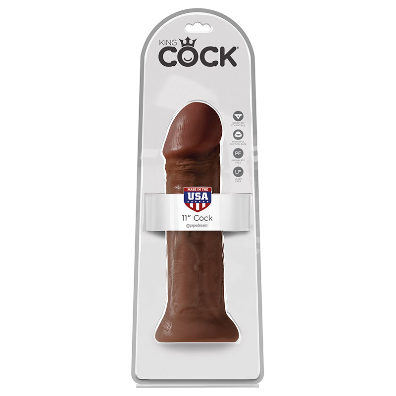 Pipedream King Cock 11 in. Cock Realistic Dildo With Suction Cup Brown