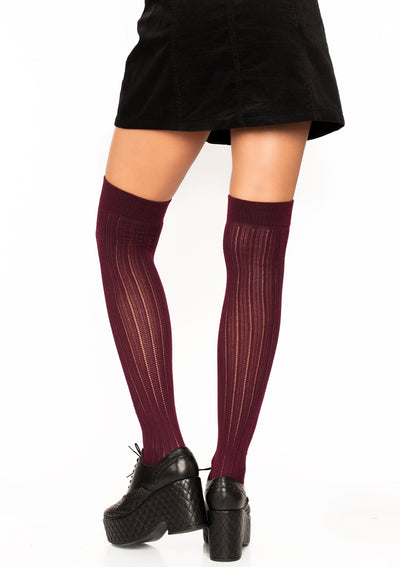 Spandex Rib Knit Over The Knee Socks