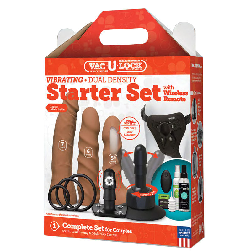 Vac-U-Lock - Vibrating Dual Density Starter Set- Caramel