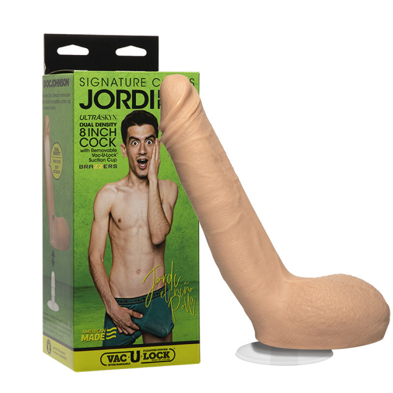 Signature Cocks Jordi El Niño Polla 8 inch ULTRASKYN Cock with Removable Vac-U-Lock Suction Cup Vanilla