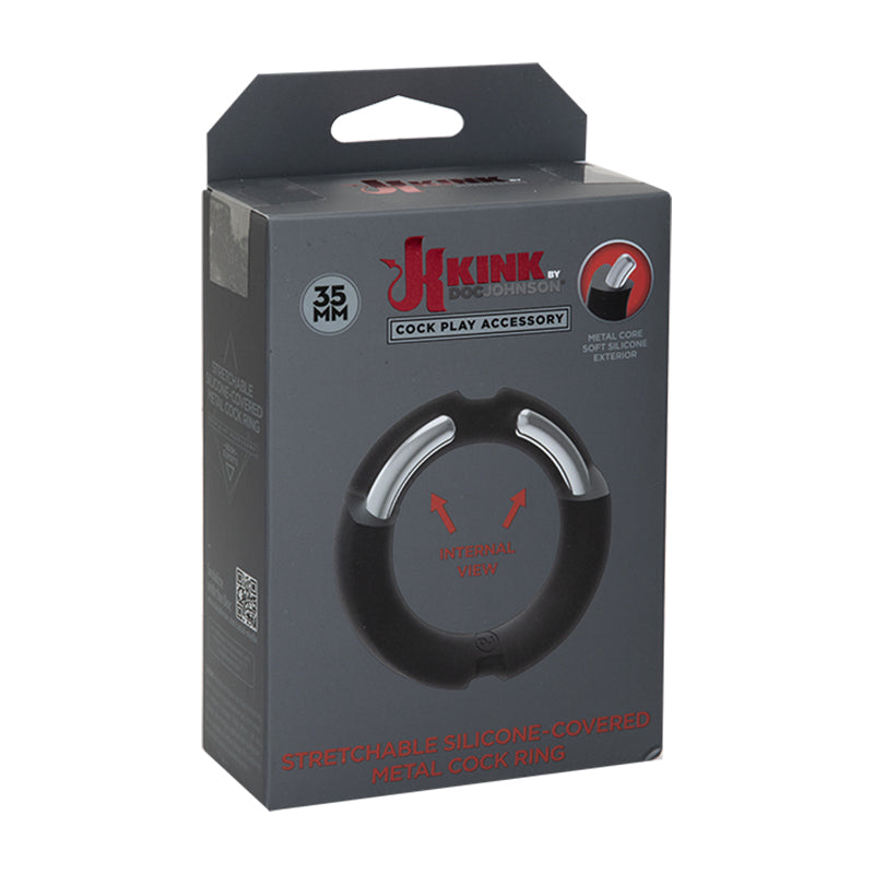 Kink By Doc Johnson HYBRID Silicone Covered Metal Cock Ring 35mm