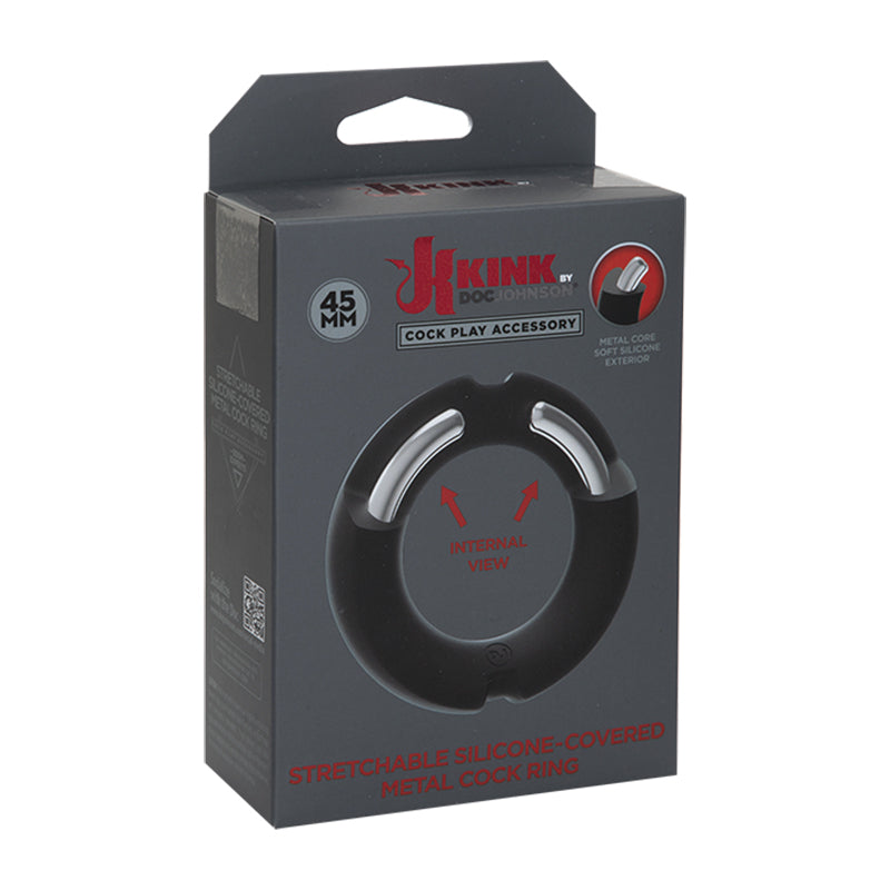 Kink By Doc Johnson HYBRID Silicone Covered Metal Cock Ring 45mm