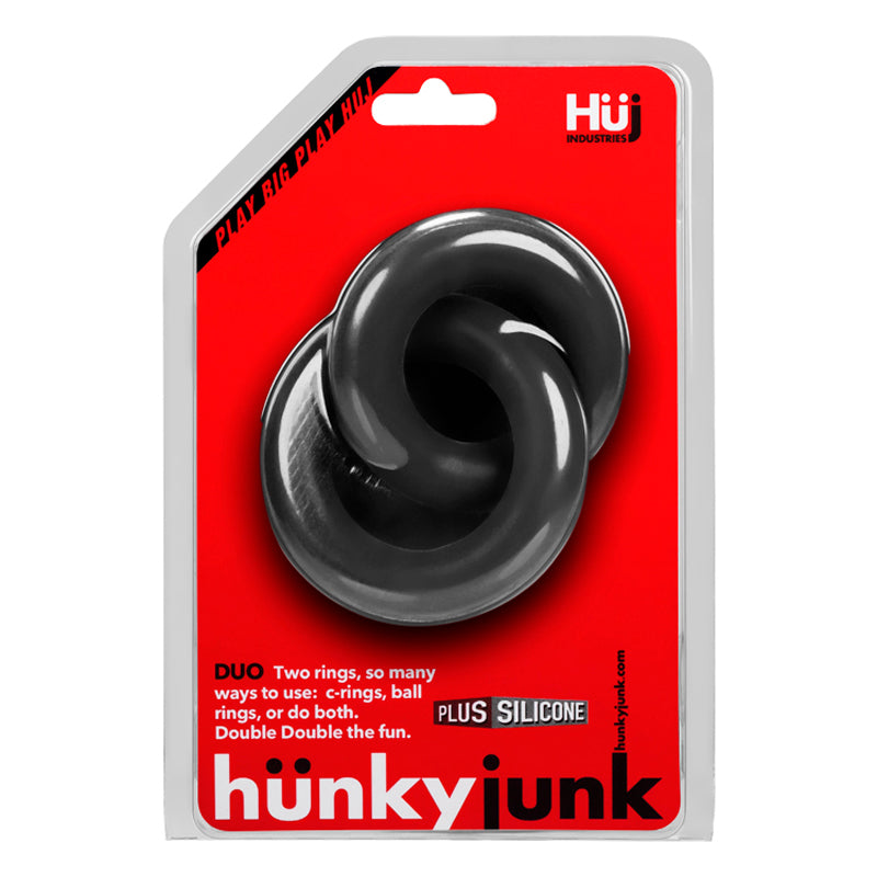 Hunkyjunk DUO Linked Cock/Ball Rings Tar