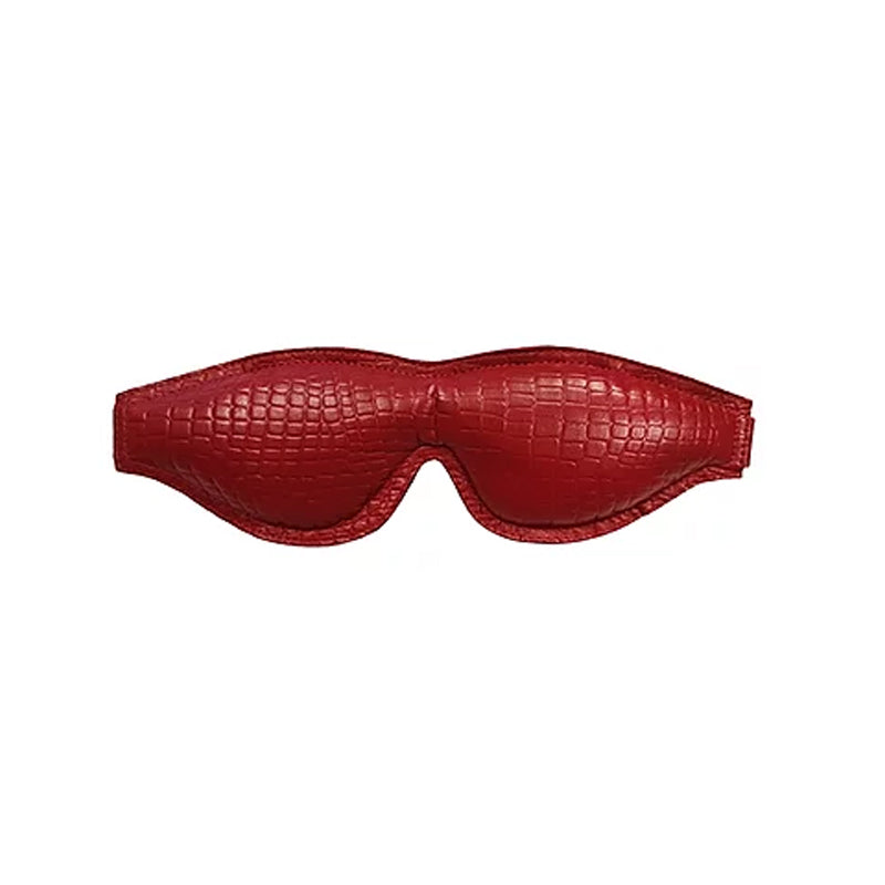 Leather Padded Blindfold Burgunday & Black 