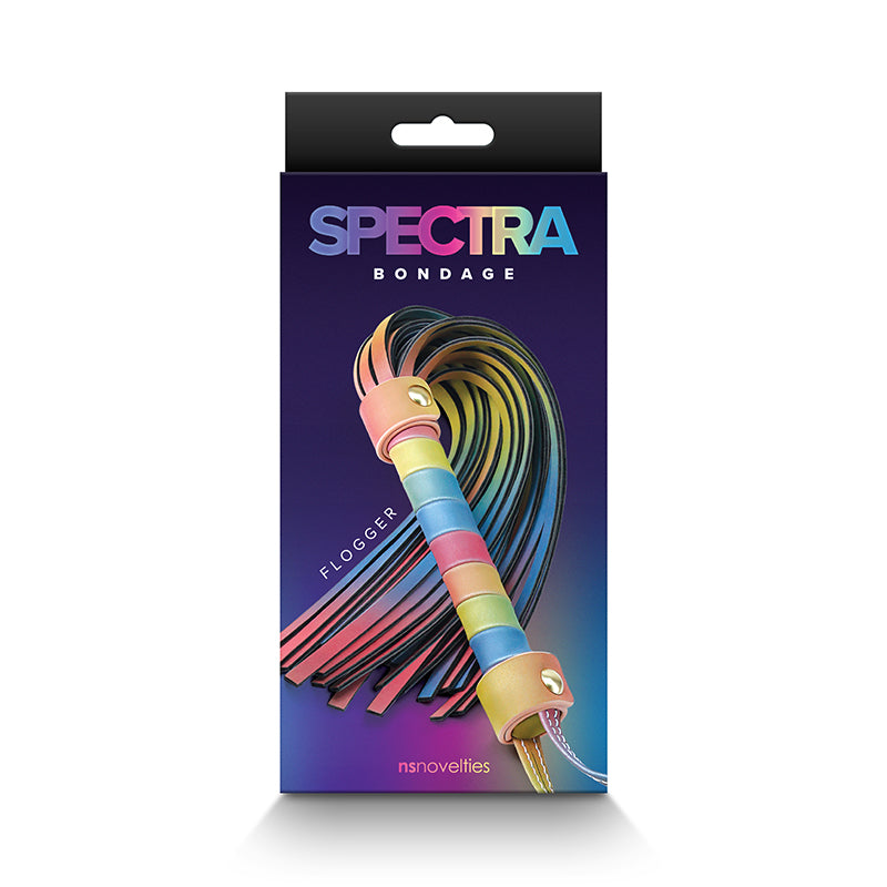 Spectra Bondage Flogger Rainbow