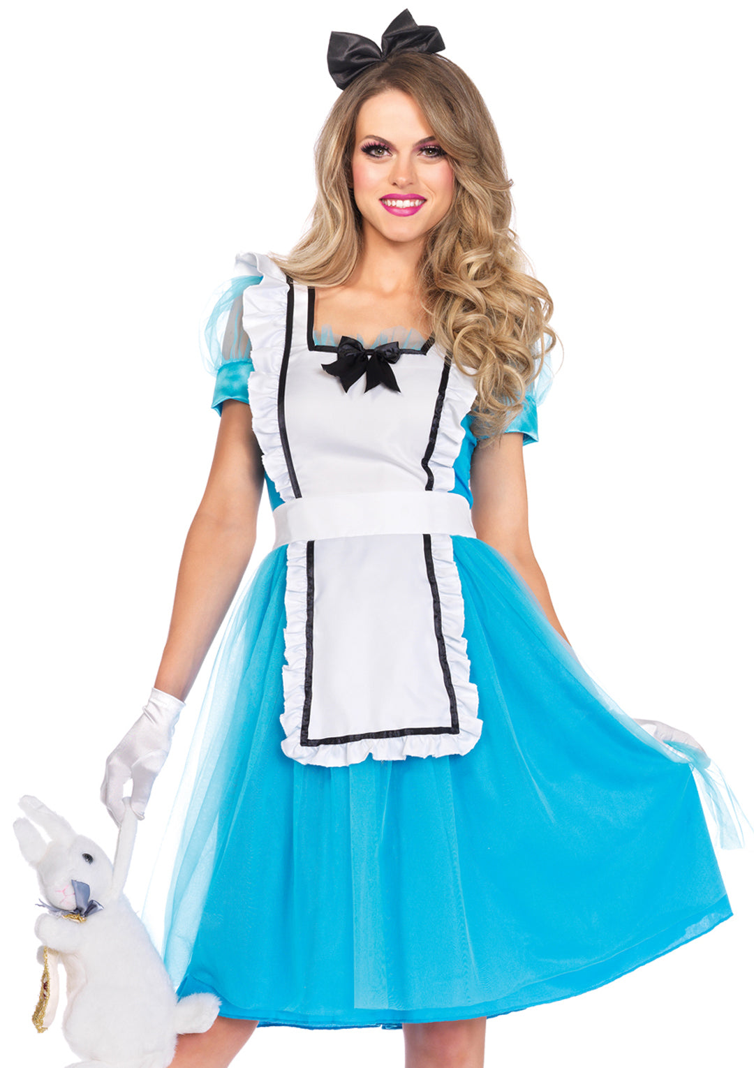 2-piece Classic Alice,apron Dress,bow Headband,oversized Back Bow