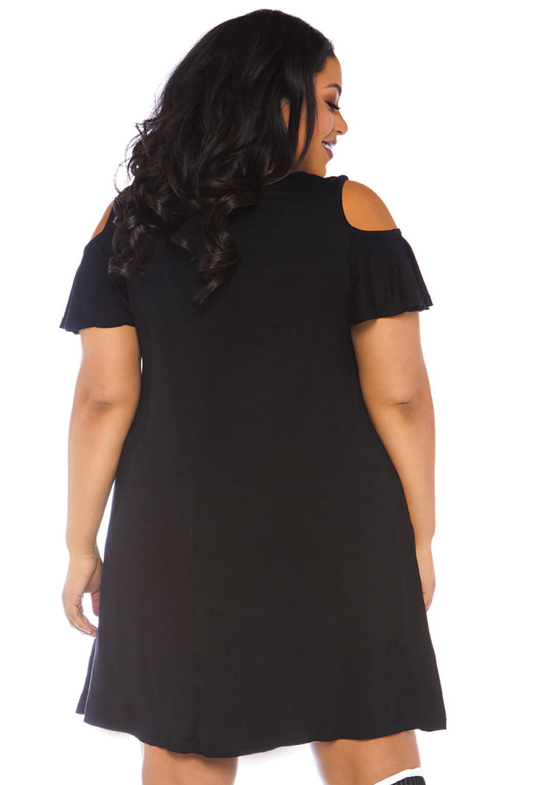 More Boos Jersey Dress With Pockets And Cold Shoulder Sleeves