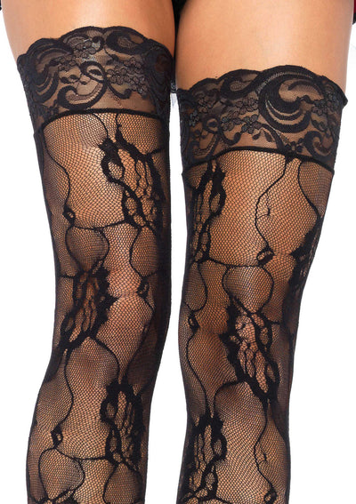 Romantic Rose Lace Thigh High With Lace Top