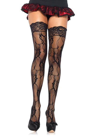 Romantic Rose Lace Thigh High With Lace Top