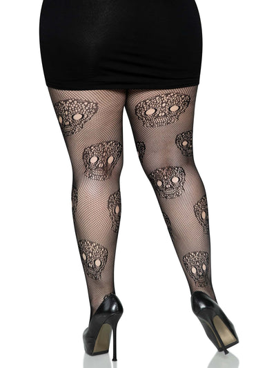 Lace Skull Fishnet Tights