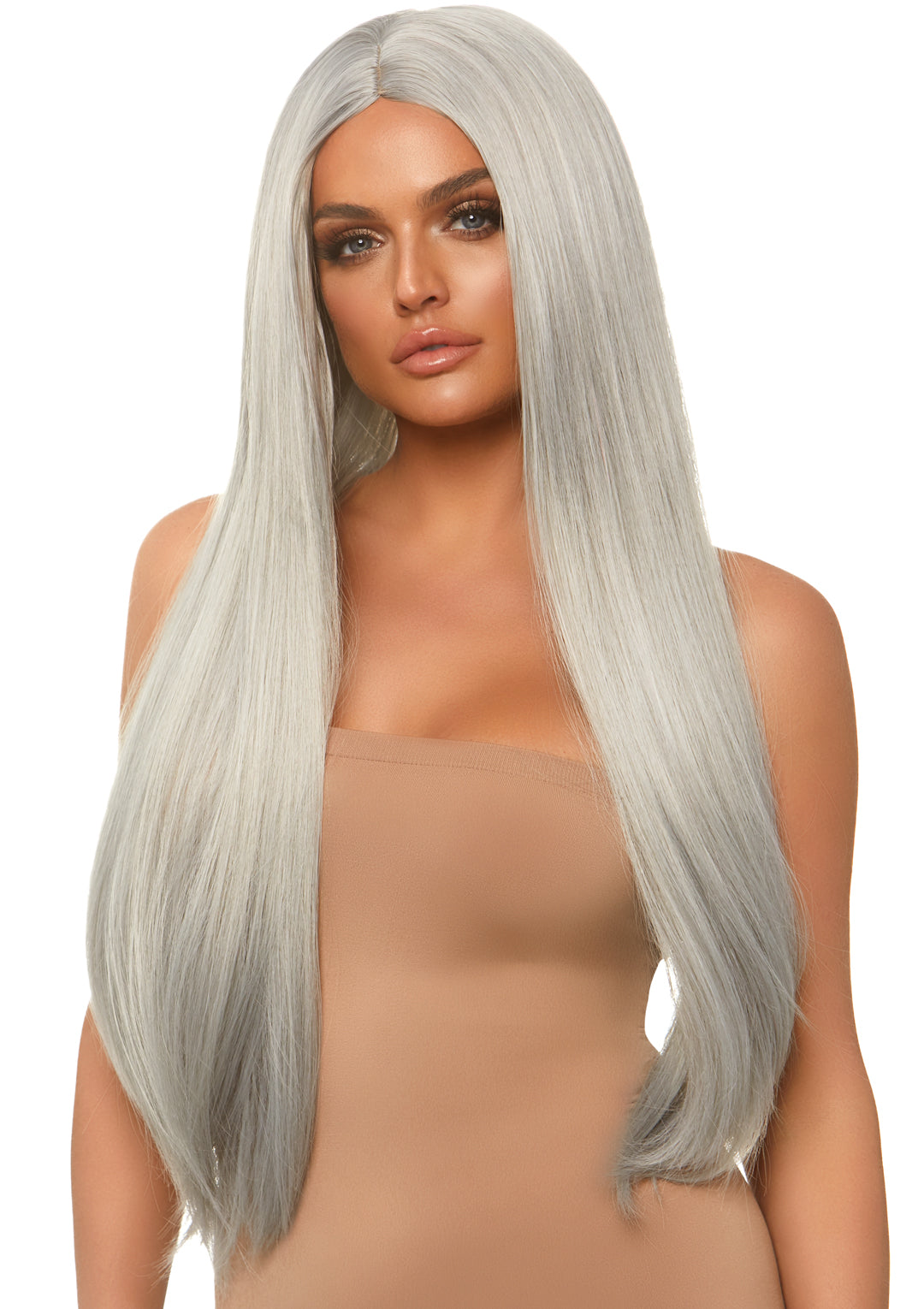 33" Long Straight Center Part Wig