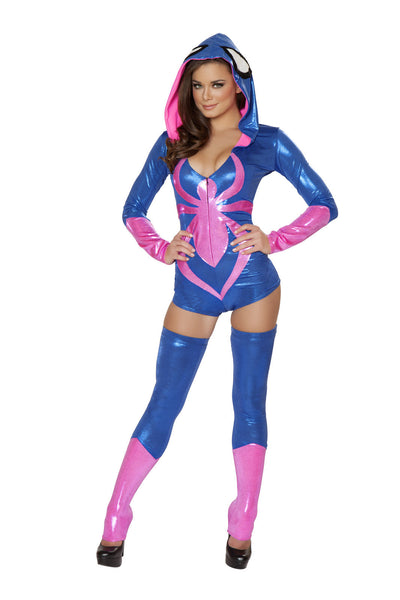 Pink Spider Hooded Romper Costume