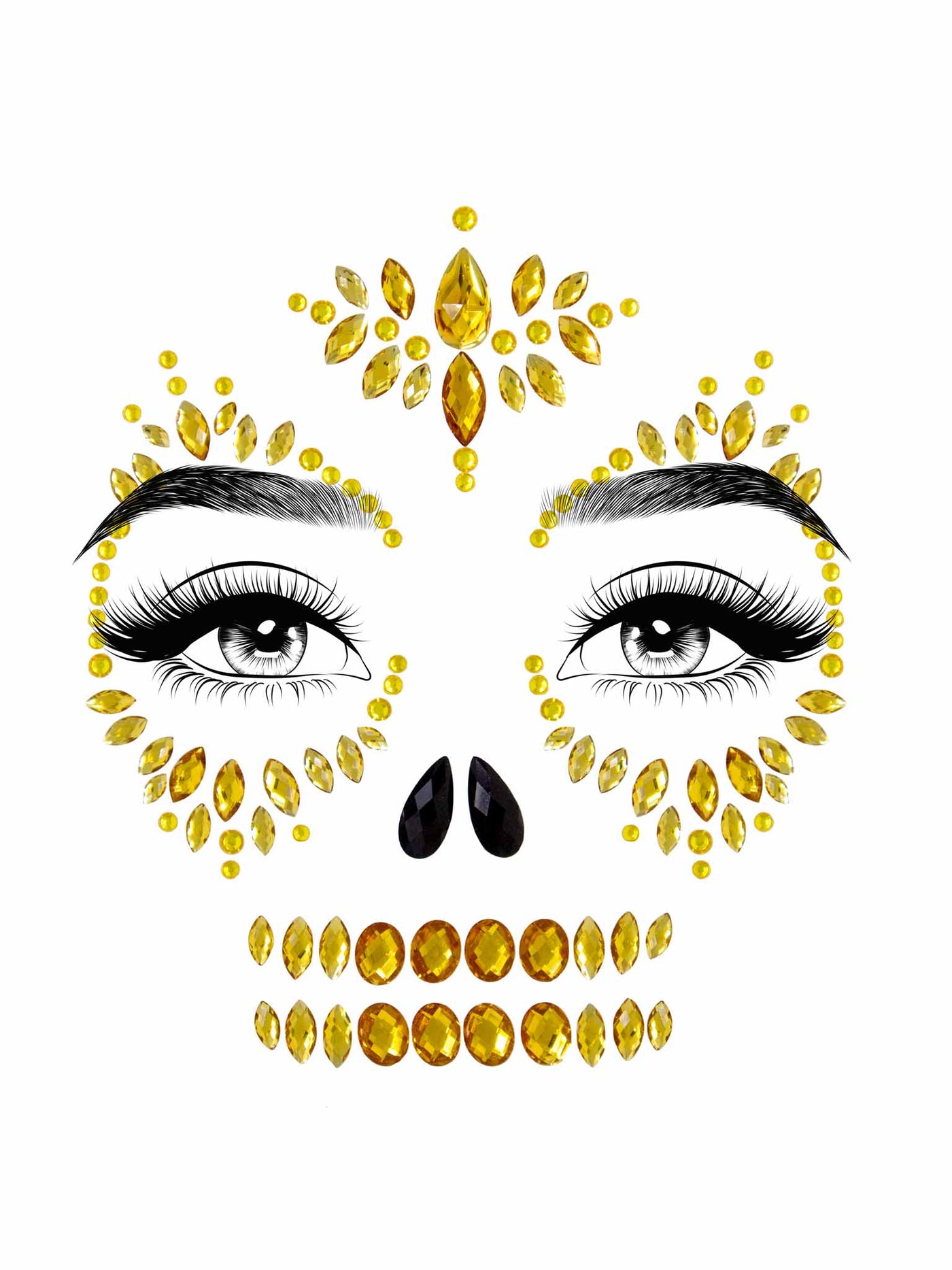 Sugar Skull Adhesive Face Jewels Sticker