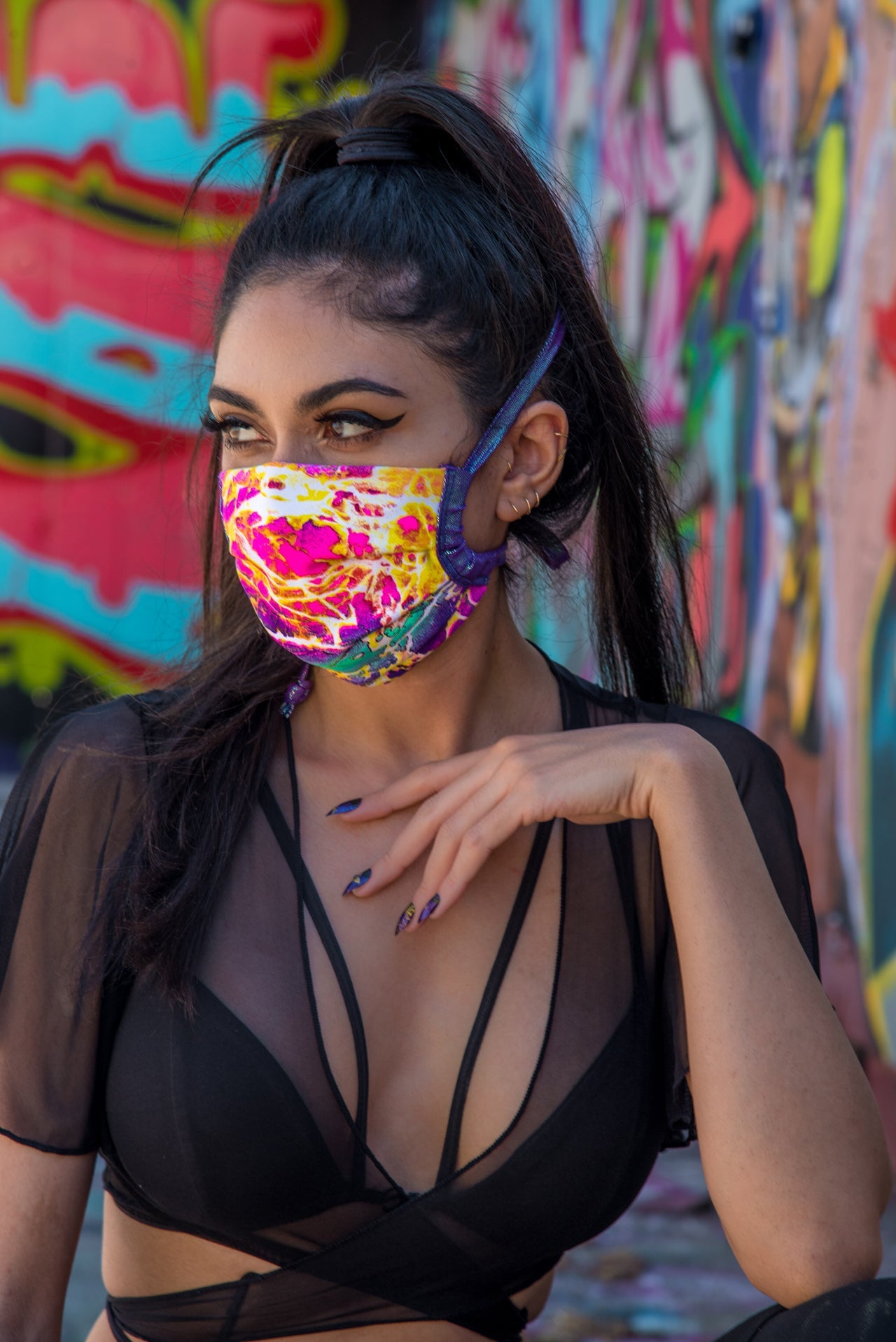 Heavy Brazilian Spandex Pleated Mask