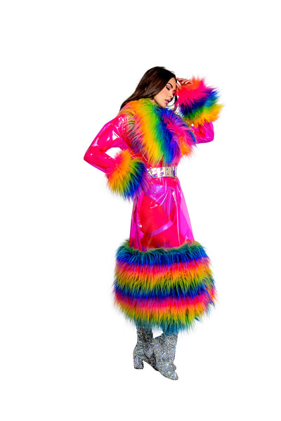 Rainbow Vibrations Trench With Sour Candy Belt