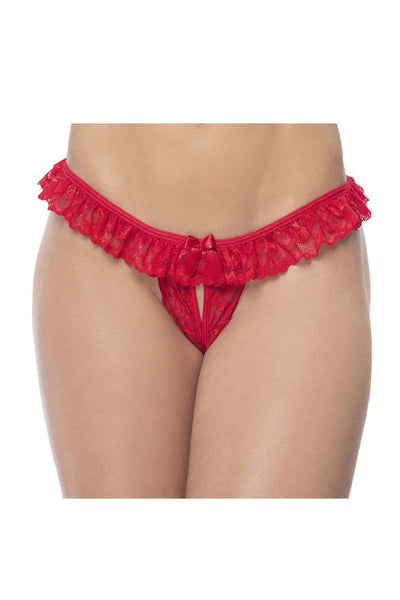 Lace Peek-A-Boo Panty Color Red