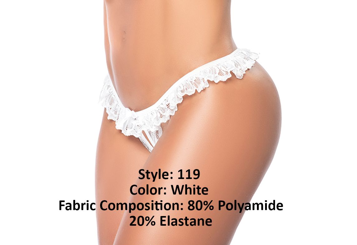 Lace Peek-A-Boo Panty Color White