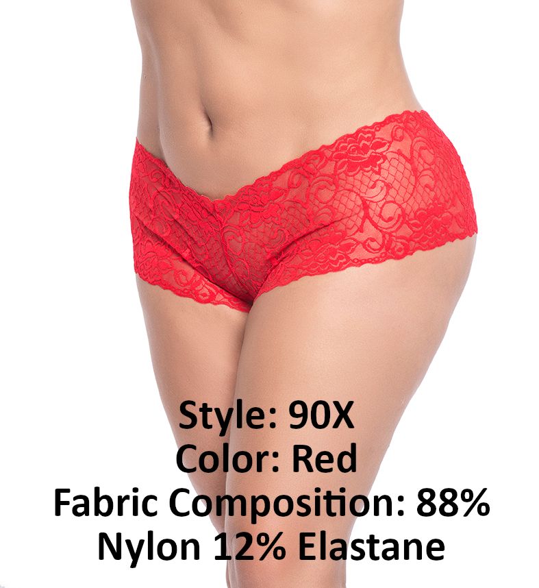 Lace Boyshort Color Red