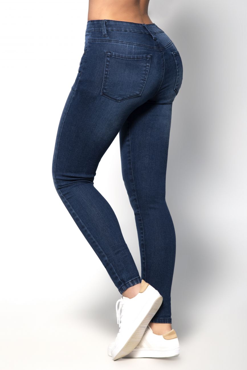Butt Lifting Jeans With Body Shaper (Shaper Has Two Hook Adjustments) Color Blue