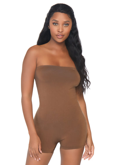 Seamless Opaque Microfiber Strapless Romper