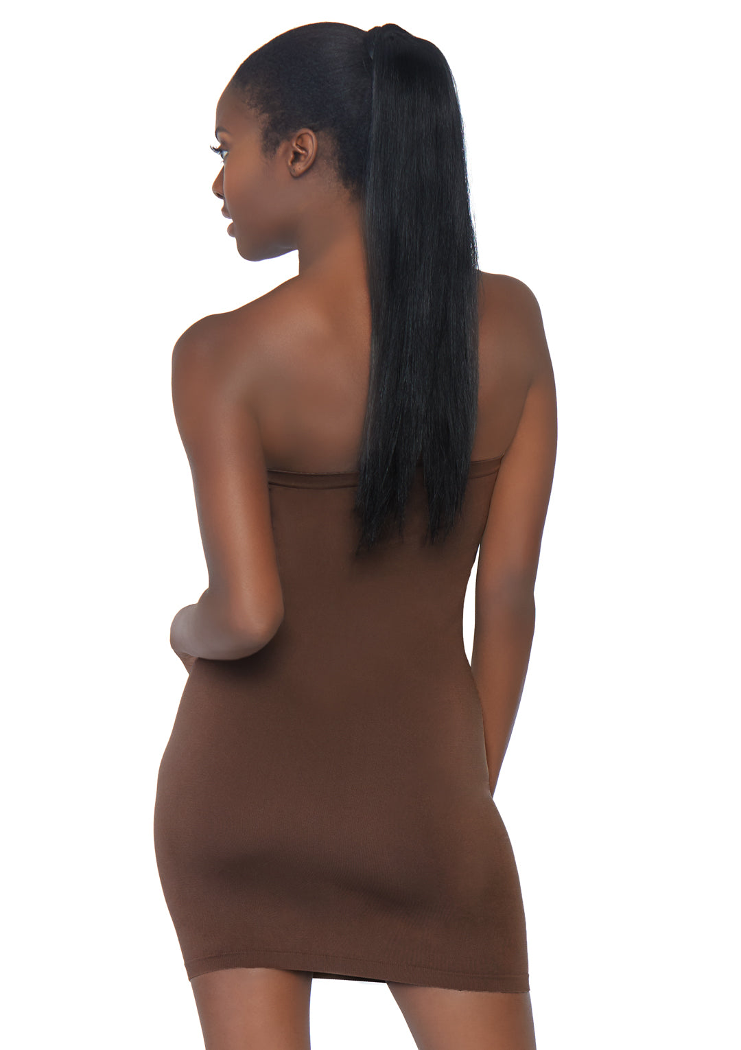 Seamless Opaque Microfiber Bodycon Tube Dress